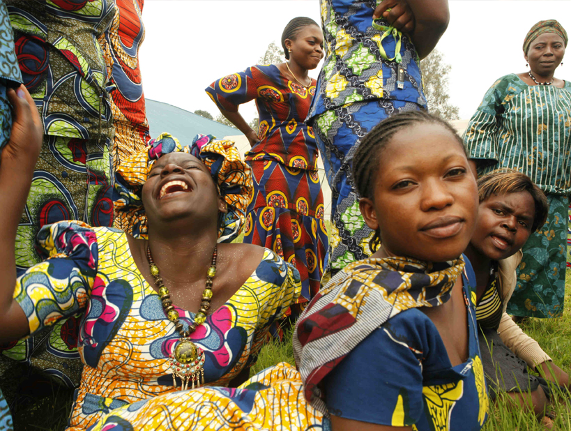 Young women praying